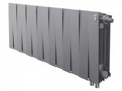 Биметаллический радиатор отопления Royal Thermo PianoForte 300 14 секций Silver Satin VDR