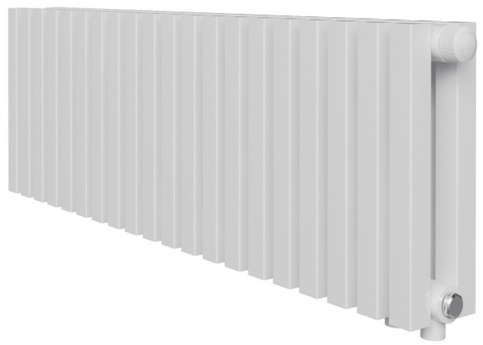 Стальной трубчатый радиатор 2-колончатый Royal Thermo Shift Q30 VC2030 - 14 секц. RAL9016, нижнее 1/2