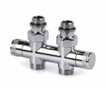 Двухтрубный узел нижнего подключения Royal Thermo ручной регулировки, хром1/2x3/4 E