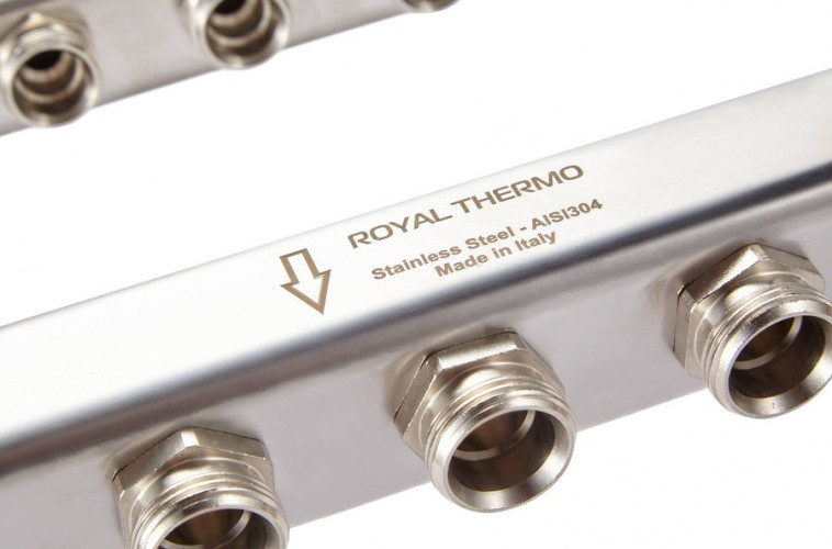 Для отопления Royal Thermo 1" ВР-3/4" НР, 2 выхода, нерж. (RTE 51.102)
